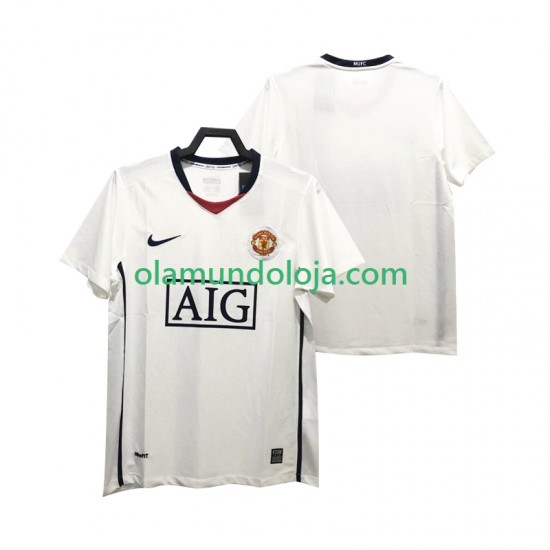 Camisola Manchester United Premier League 2009 Retro Homem Equipamento Segundo 2008 Manga Curta